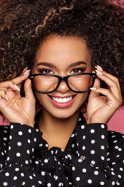 black woman with perfect smile and teeth